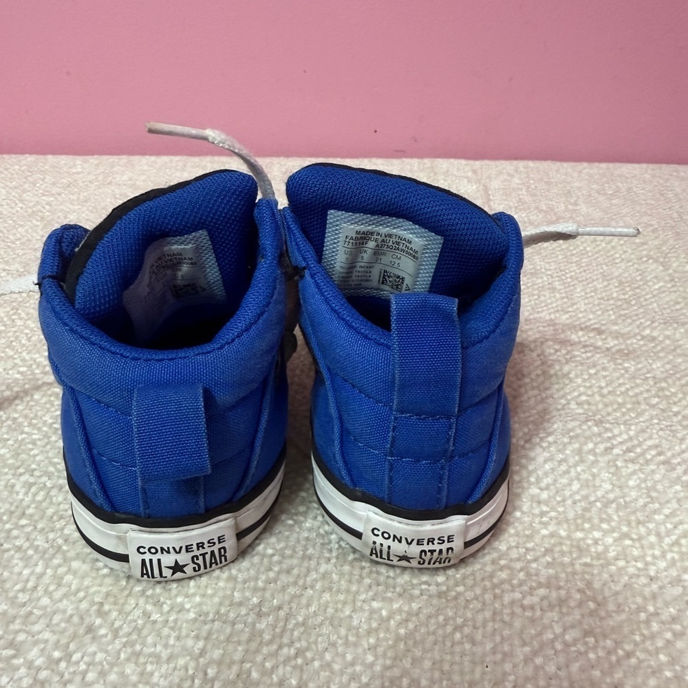 Converse Chuck Taylor All Star Mid Hi Top Sneakers Infant Boys Size 5 Blue/Black - Picture 6 of 8